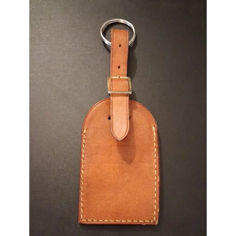 Authentic Louis Vuitton Vachetta Leather Tag Key Ring Accessory